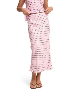 Nobody's Child Alana Polka Dot Slip Skirt - Red
