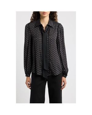 Kobi Halperin Julian Silk Blend Tie Neck Shirt - Black