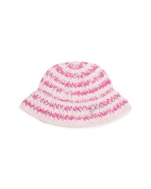 Ganni Cotton Melange Crochet Bucket Hat in Pink | Lyst