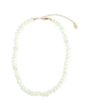 Clare V. Stone Slice Necklace - White