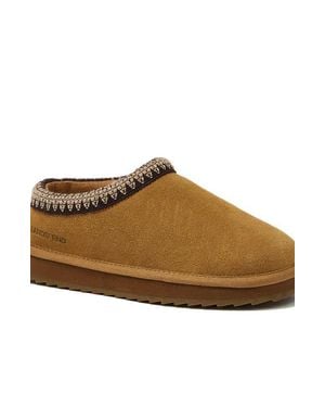 Lands' End Kids Suede Hearth Slippers - Brown