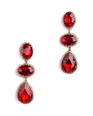 Deepa Gurnani Hadlee Drop Earrings - Red