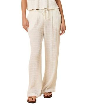 Solid & Striped The Ashling Textured Semisheer Cover-Up Pants - Natural