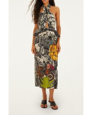 FARM Rio Ruta Embroidered Maxi Dress - Natural