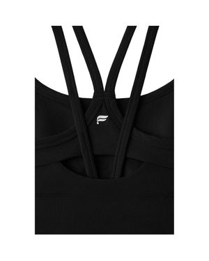 Fabletics Principal Longline Medium Impact Sports Bra - Black