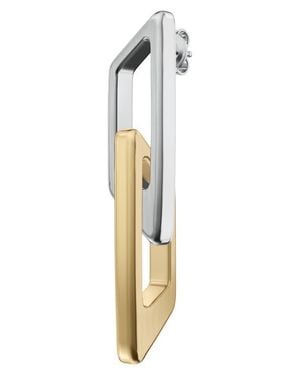 DIESEL Two-Tone Single Drop Earring - Metallic