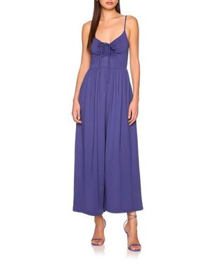 Susana Monaco Crop Wide Leg Knit Jumpsuit - Purple