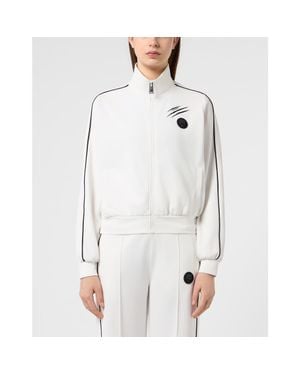 Philipp Plein Cropped Tracksuit Jacket - White
