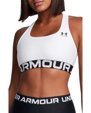 Under Armour Heatgear Mid Racerback Logo Jacquard Sports Bra - Multicolor