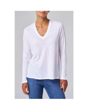 Franne Golde Slub Jersey Long Sleeve Tee - White