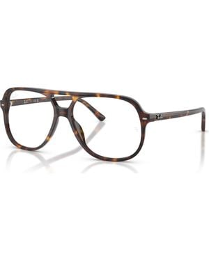 Ray-Ban 56Mm Square Optical Glasses - Metallic