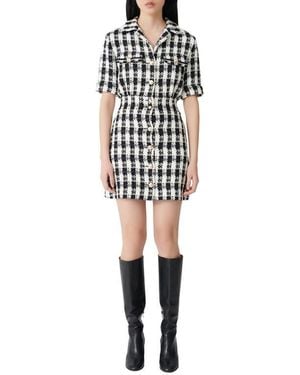 Maje Ricky Cotton Blend Tweed Dress - Black