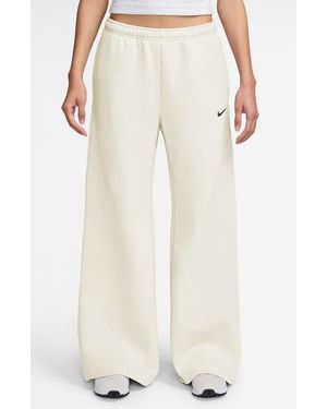 Nike Studio Fleece Wide Leg Sweatpants - White