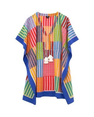 Echo Stripe Illusion Butterfly Caftan - Blue