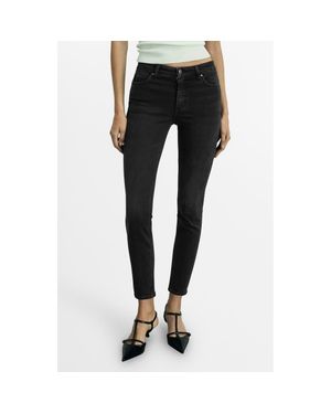 Mango Newisa Mid Rise Skinny Jeans - Black