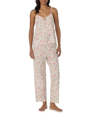 Ralph Lauren Floral Sleeveless Pajama Set - Natural