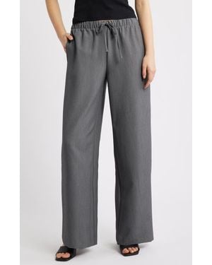 Open Edit Icon Pull-On Wide Leg Pants - Gray