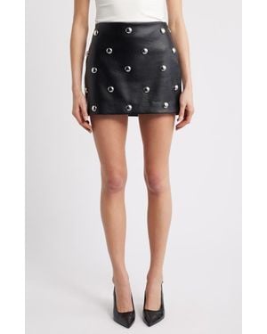 Mango Carla Studded Faux Leather Miniskirt - Black