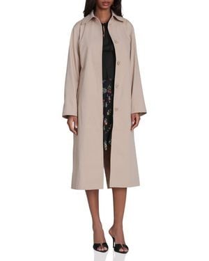 Avec Les Filles Minimalist Cotton & Nylon Trench Coat - Natural