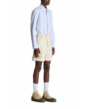 Balmain Cotton Cargo Bermuda Shorts - Blue
