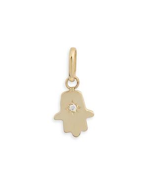 Anzie Love Letter Diamond Hamsa Pendant - Metallic