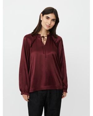 Masai Maberonix Tie Ruffle Neck Blouse - Red