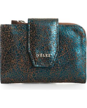 Velez Foil Leather Wallet - Green