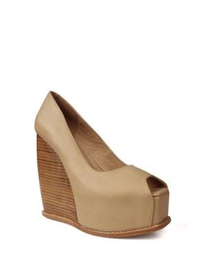 Zigi Milluh Peep Toe Platform Wedge Sandal - Natural
