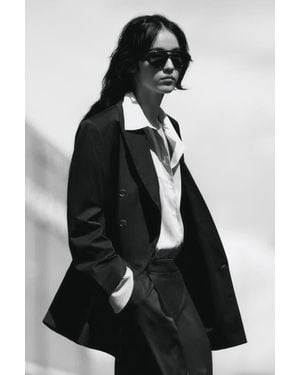 H&M Oversized Twill Blazer - Blue