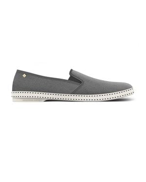 Rivieras Classic Cotton Canvas Slip-On Loafer With Laces - Gray
