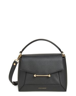 Strathberry Mosaic Leather Top Handle Bag - Black