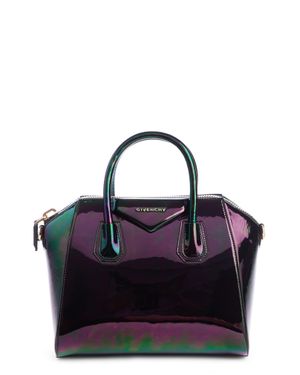 Givenchy Small Antigona Oil Slick Leather Satchel - Blue