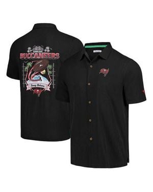 Tommy Bahama Tampa Bay Buccaneers Tidal Kickoff Camp Button-Up Shirt - Black