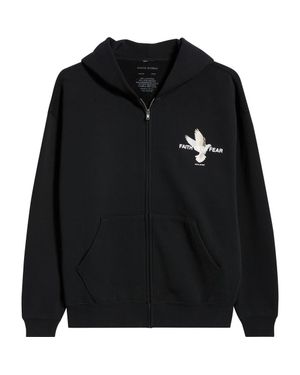 Saint Studio Faith Over Fear Cotton Fleece Zip Hoodie - Black