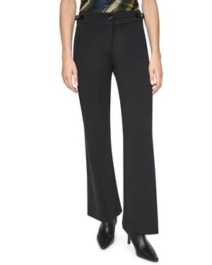 DKNY Soho Fit & Flare Ponte Pants - Black
