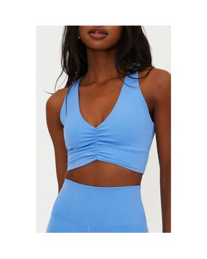 Beach Riot Mindy Ruched Sports Bra - Blue
