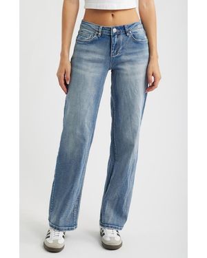 YMI Bella Star Pocket Wide Leg Jeans - Blue