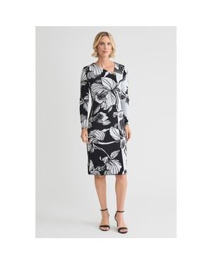 Ming Wang Floral Jacquard Soft Knit Sheath Dress - Multicolor