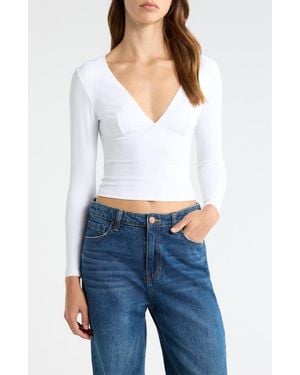 PacSun Gianna V-Neck Top - White