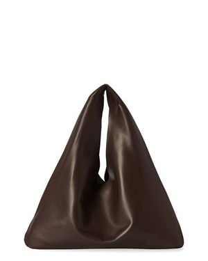 The Row Small Bindle Leather Hobo Bag - Brown