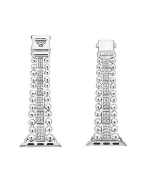 Lagos Smart Caviar Sterling & Diamond Apple Watch Watchband - Black