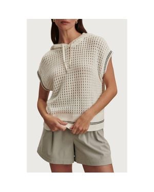 Varley Vittoria Open Stitch Knit Hoodie - Gray