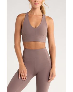 Zella Studio Luxe V-Neck Racerback Sports Bra - Multicolor