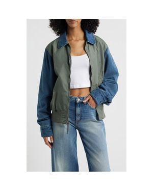 Alpha Industries Mixed Media Flight Jacket - Blue