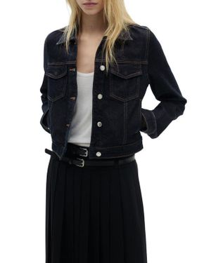 Mango Denim Jacket With Pockets - Black