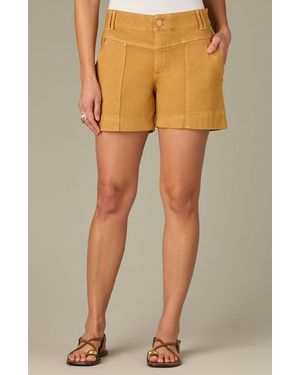 Wit & Wisdom V-Yoke High Waist Twill Shorts - Natural