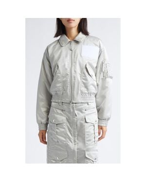 VAQUERA Satin Flight Jacket - Gray