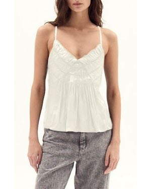 DELUC Flores Satin Camisole - White