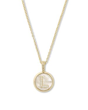 Melinda Maria Baby Love Letters Initial Pendant Necklace - Metallic
