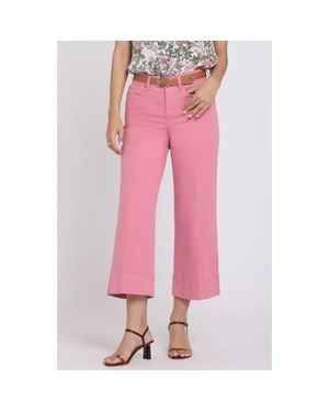 NYDJ Teresa High Waist Wide Leg Ankle Jeans - Pink